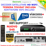 KIT DECODER BWARE HK540GT + TESSERA TV SAT GOLD HD LAN PVR YOUTUBE TV SVIZZERA 545