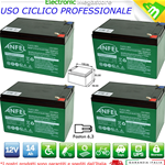 KIT BATTERIE 48V 14Ah GEL/AGM CICLICHE DEEP-CYCLE BICI ELETTRICA - 4 x 12V 6-DZM-14