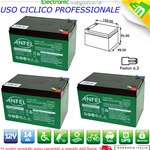 KIT BATTERIE 36V 14Ah GEL/AGM CICLICHE DEEP-CYCLE BICI ELETTRICA - 3 x 12V 6-DZM-14