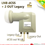 LNB dCSS SCR ILLUMINATORE OCCHIO CONVERTITORE 16UB CON 2 LEGACY