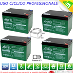 4x BATTERIA RICARICABILE AL PIOMBO 12V 12Ah 6-DZM-12 BICI ELETTRICHE UPS 48V