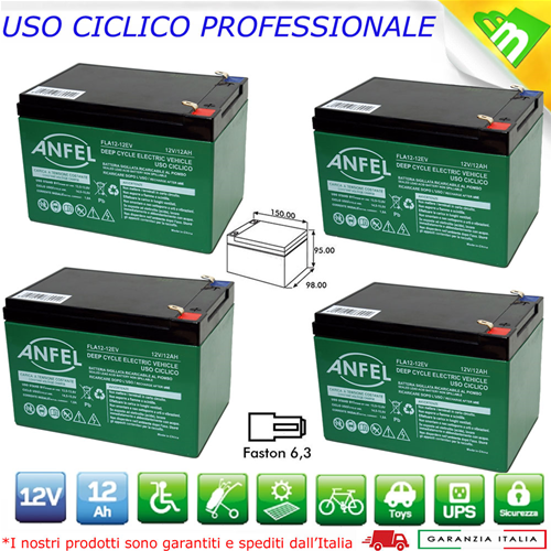 Batteria al litio ricaricabile 12V/12Ah