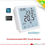 AVIDSEN CRONOTERMOSTATO DIGITALE WIFI TOUCHSCREEN COLORE BIANCO 103955