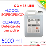 ALCOOL ISOPROPILICO PROFESSIONALE DETERGENTE OSSIDO ULTRASUONI 15 LITRI ALCOL