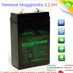 Batteria al piombo 6V 3,2Ah con faston AGM RT628 per lampada 1499 8799 / 415272001  PER BEGHELLI