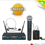 ZZIPP TXZZ622 Radiomicrofono, Microfono Wireless Gelato e Archetto Karaoke DJ