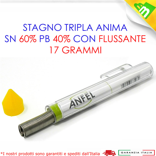 STAGNO PER SALDARE 17 GR SPESSORE 1mm ALATA QUALITà NO-CLEAN 60/40