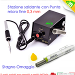 ANFEL ZD-927 STAZIONE SALDANTE PROFESSIONALE COMPATTA 8W CON STILO SALDATORE A STAGNO PER CIRCUITI ELETTRONICI ELETTRONICA PUNTA ULTRA FINE