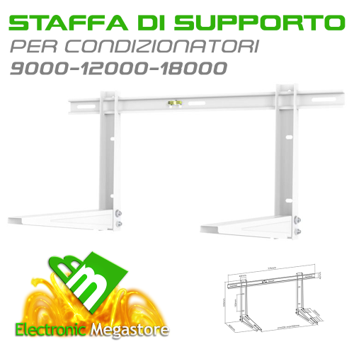 STAFFA MENSOLA PORTATA 80 Kg SUPPORTO BASIC UNITA ESTERNA CLIMATIZZATORE  NEW