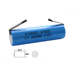 BATTERIA LITIO 18650 3.7V 2600mAh LAMELLE LINGUETTE A SALDARE RICARICABILE