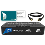 Ricevitore HD Tivù sat Decoder digitale satellitare ad Alta Definizione HD Tivùsat Certificato, Tessera Tivusat HD inclusa, Uscite HDMI e SCART, anche per camper e barche, Cavo HDMI in DOTAZIONE