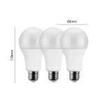 KIT 3 LAMPADE LED BULBO E27 13W 12500L 230VAC HT13C CLASSICA 3000K HT LIGHT