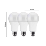 KIT 3 LAMPADINE LED BULBO E27 13W 12500L 230VAC HT13N CLASSICA 4000K HT LIGHT