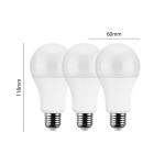 KIT 3 LAMPADINE LED BULBO E27 13W 12500L 230VAC HT13F CLASSICA 6000K HT LIGHT