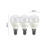 KIT 3 LAMPADINE LED BULBO E14 7W 560L 230VAC HT7SC MINI SFERA 3000K HT LIGHT