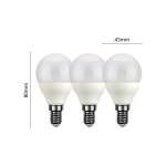 KIT 3 LAMPADINE LED BULBO E14 7W 560L 230VAC HT7SN MINI SFERA 4000K HT LIGHT