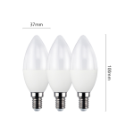 KIT 3 LAMPADINE LED BULBO E14 7W 560L 230VAC HT7CN OLIVA 4000K HT LIGHT