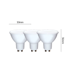 KIT 3 LAMPAMPADINE LED GU10 6W 470L 230VAC HT6DF 6000K HT LIGHT