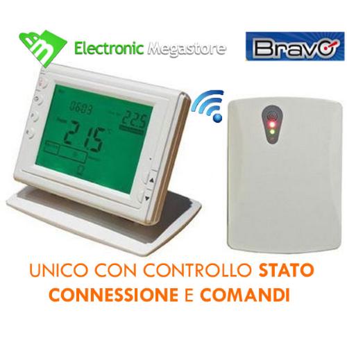 CRONOTERMOSTATO DIGITALE WIRELESS DA PARETE BRAVO 93003101