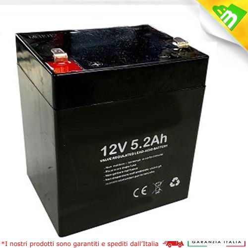BATTERIA AL PIOMBO 12V 5,2 AH 90 x 70 x 101x 107mm PER GRUPPI UPS PIOMBO ERMETICA RICARICABILE
