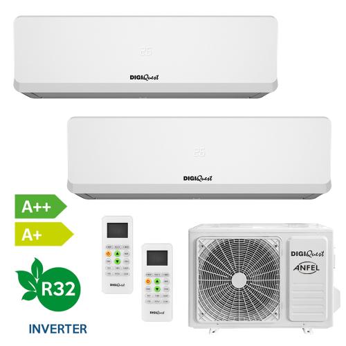 Climatizzatore Condizionatore DUAL SPLIT 9000 + 9000 BTU INVERTER R32 WIFI INCLUSO PER GESTIONE CON APP FUNZIONE I-FEEL A+++