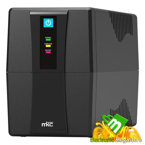 MK-800UPS Gruppo di Continuità UPS 800VA Line Interactive | Protezione da Blackout e Sbalzi di Tensione, Prese Schuko, Ideale per PC, Router, DVR, Videosorveglianza UPS 800VA 480W