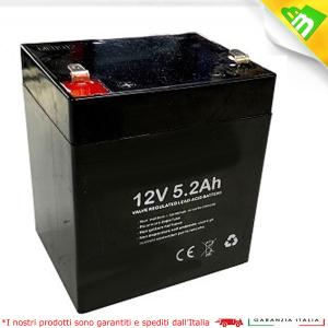 BATTERIA AL PIOMBO 12V 5,2 AH 90 x 70 x 101x 107mm PER GRUPPI UPS PIOMBO ERMETICA RICARICABILE