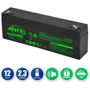 BATTERIA AL PIOMBO RICARICABILE 12V 7AH + 12V 2,3Ah Per allarmi antifurti sicurezza videosorveglianza