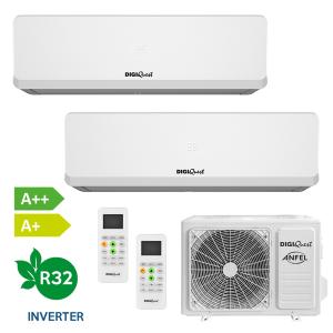 Climatizzatore Condizionatore DUAL SPLIT 9000 + 9000 BTU INVERTER R32 WIFI INCLUSO PER GESTIONE CON APP FUNZIONE I-FEEL A+++