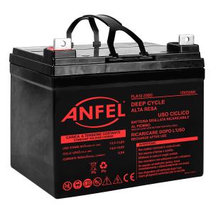 Batteria al Piombo 12V 33Ah DC VRLA Ciclica (Deep Cycle) Ermetica Ricaricabile Terminale vite M6 ALTA RESA PROFESSIONALE