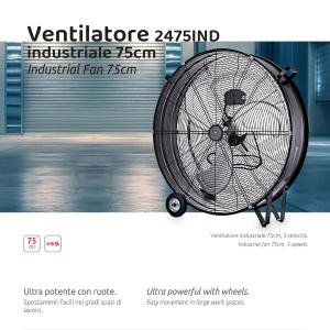 VENTILATORE INDUSTRIALE 75 CM MELCHIONI 118620064 MF 2475IND 124W 3 VELOCITA RUOTE