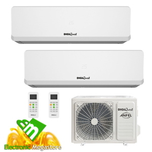Climatizzatore Condizionatore DUAL SPLIT 12000 + 12000 BTU INVERTER R32 WIFI INCLUSO PER GESTIONE CON APP FUNZIONE I-FEEL A+++