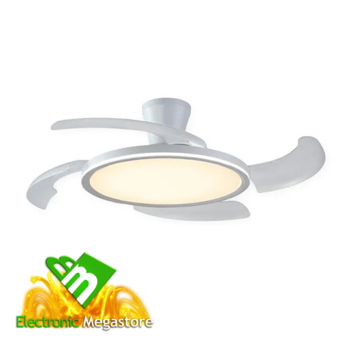 Ventilatore Soffitto con luce LED 4400 LUMEN 120 cm Pale Retrattili a Scomparsa 3CCT luce selezionabile Calda, Naturale e Fredda DC 35W VITO AP524880