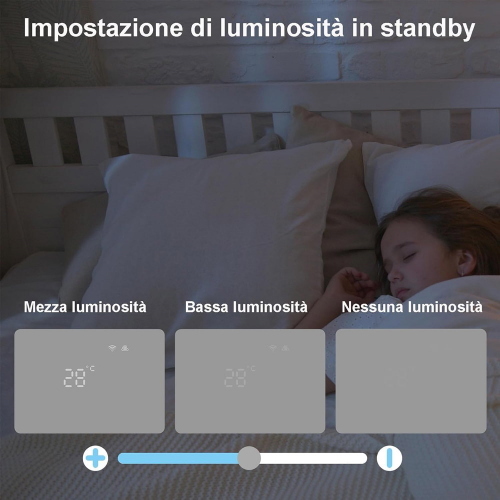 Cronotermostato Smart WiFi per Caldaia o Raffreddamento NERO App Tuya/Smart Life e Vocal Assistant Compatibile Alexa/Google,con pannello soft-touch da Parete o Scatola 503 Termostato Digitale WiFi