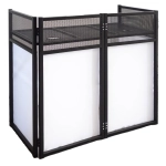 ZZIPP ZZDJTAB100 Tavolo Dj Consolle Ripiegabile e Trasportabile con Copertura in Lycra Bianca e Nera ripiano da 1m ZZDJTAB100