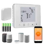 CRONOTERMOSTATO WIFI A BATTERIE PROGRAMMABILE SMARTPHONE APP ALEXA GOOGLE TERMOSTATO CALDO/FREDDO DA PARETE O BOX 503 con Gateway Zigbee SMART LIFE TUYA
