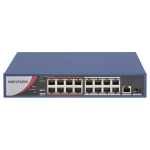 SWITCH POE 16 PORTE 10/100 DS-3E0318P-E/M(B) 130W + 2UPLINK 1GIGABIT+1SFP SMARTMANA HIKVISION