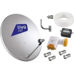 ANFEL KIT SAT COMPLETO PARABOLA 80 CM LNB 4 USCITE STAFFA SAT FINDER CAVO E SPINOTTI