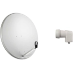 KIT PARABOLA OFFSET ANTENNA SATELLITARE DA 60 CM CONVERTITORE LNB 1 USCITA DVB-S SAT