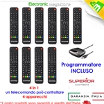 KIT 10 TELECOMANDI UNIVERSALE PROGRAMMABILE 4:1 DA PC PER TV,DECODER ETC..
