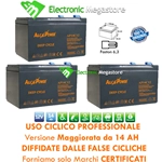 KIT BATTERIE 36V 14Ah GEL/AGM CICLICHE DEEP-CYCLE BICI ELETTRICA - 3 x 12V