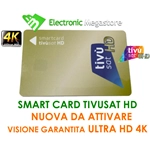 TESSERA TIVUSAT TIVU SAT TIVù TV SD HD SATELLITARE SOLO SMART CARD CI SMARTCARD