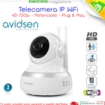 TELECAMERA IP CAMERA HD 720P WIRELESS LED IR LAN MOTORIZZATA WIFI RETE INTERNET