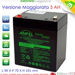 BATTERIA AL PIOMBO 12V 5 AH 90 x 70 x 101x 107mm PER GRUPPI UPS PIOMBO ERMETICA RICARICABILE