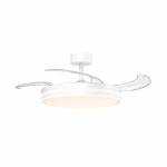 Ventilatore Soffitto con luce LED 4500 LUMEN 106 cm Pale Retrattili a Scomparsa 3CCT luce selezionabile Calda, Naturale e Fredda DC 30W JOHNNY AP524860 On