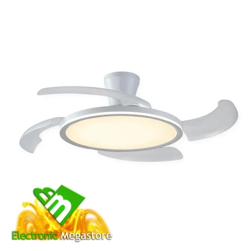 Ventilatore Soffitto con luce LED 4400 LUMEN 120 cm Pale Retrattili a Scomparsa 3CCT luce selezionabile Calda, Naturale e Fredda DC 35W VITO AP524880