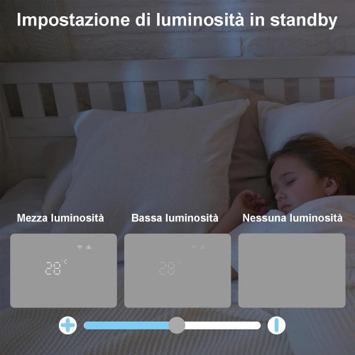 Cronotermostato Smart WiFi per Caldaia o Raffreddamento NERO App Tuya/Smart Life e Vocal Assistant Compatibile Alexa/Google,con pannello soft-touch da Parete o Scatola 503 Termostato Digitale WiFi